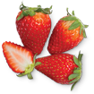 strawberry pastry icon - four strawberries
